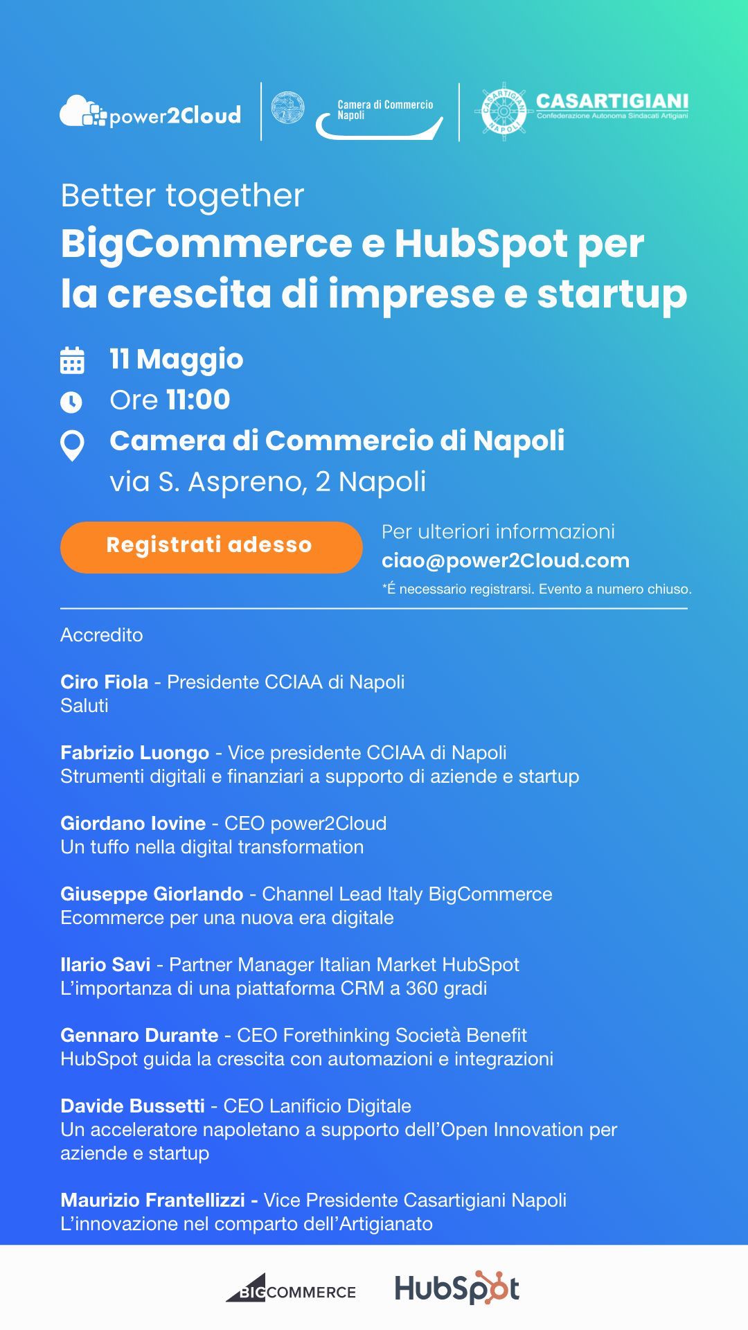 BigCommerce e HubSpot, convegno su crescita di imprese e startup